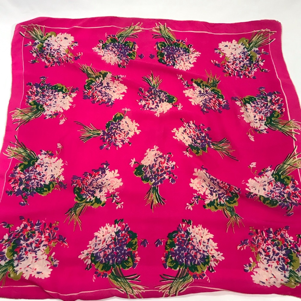 Bright Pink Floral Scarf Wrap